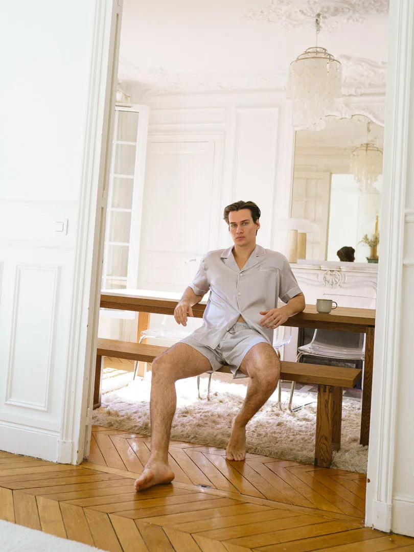 CLASSIQUE Short de pyjama homme en soie  gris 19 mommes