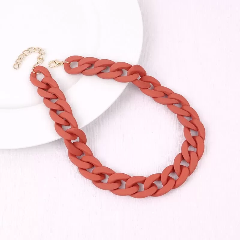 Collier de Chaînes Choker ras du cou Mode colorée en acrylique