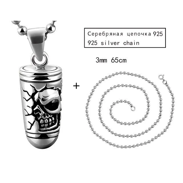 Collier pendentif balle Tête de mort