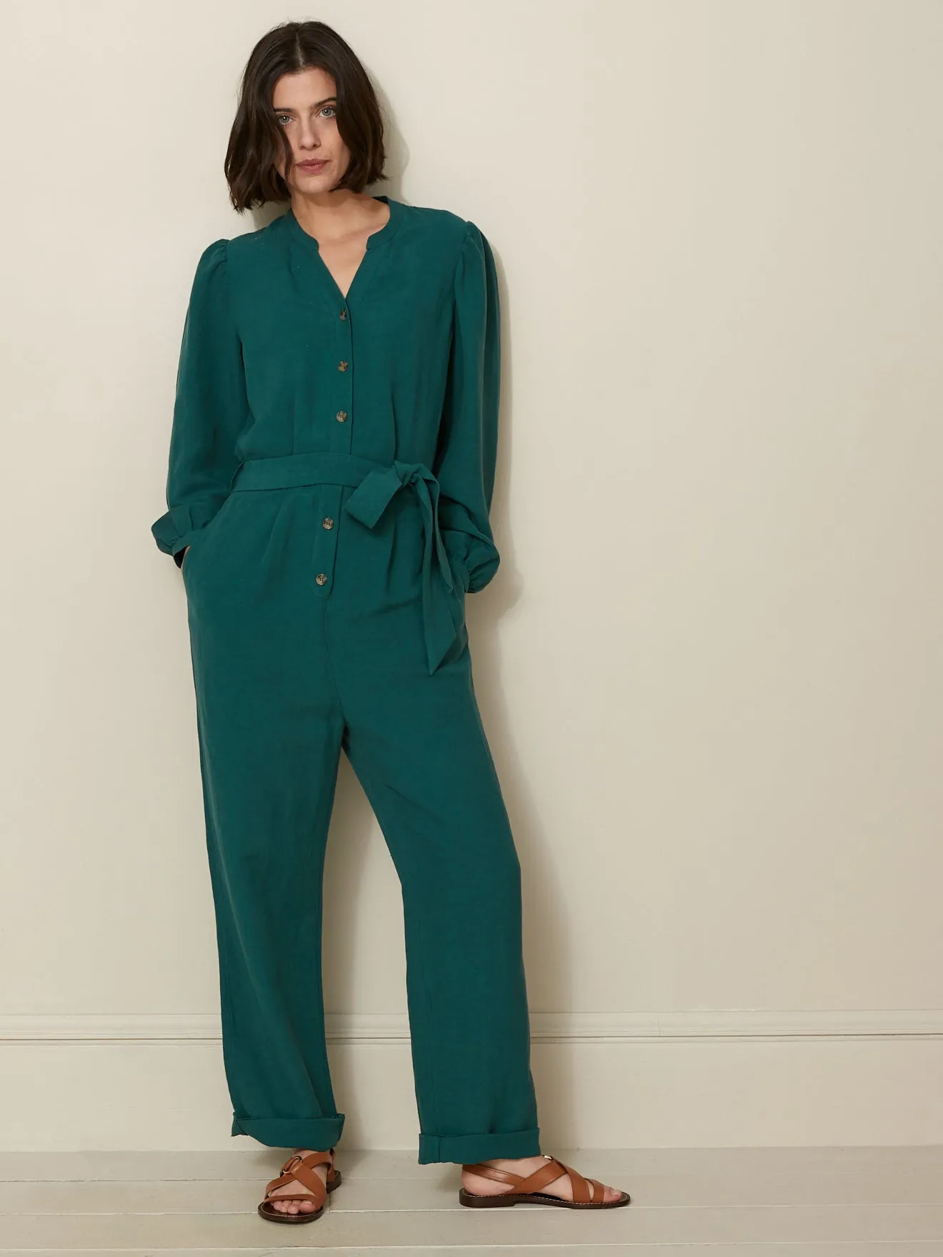 Combinaison-pantalon femme lin et viscose
