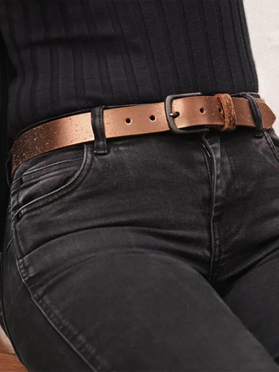 COPPER LEATHER BELT LaCeinture à Boucle - Sparkling Copper