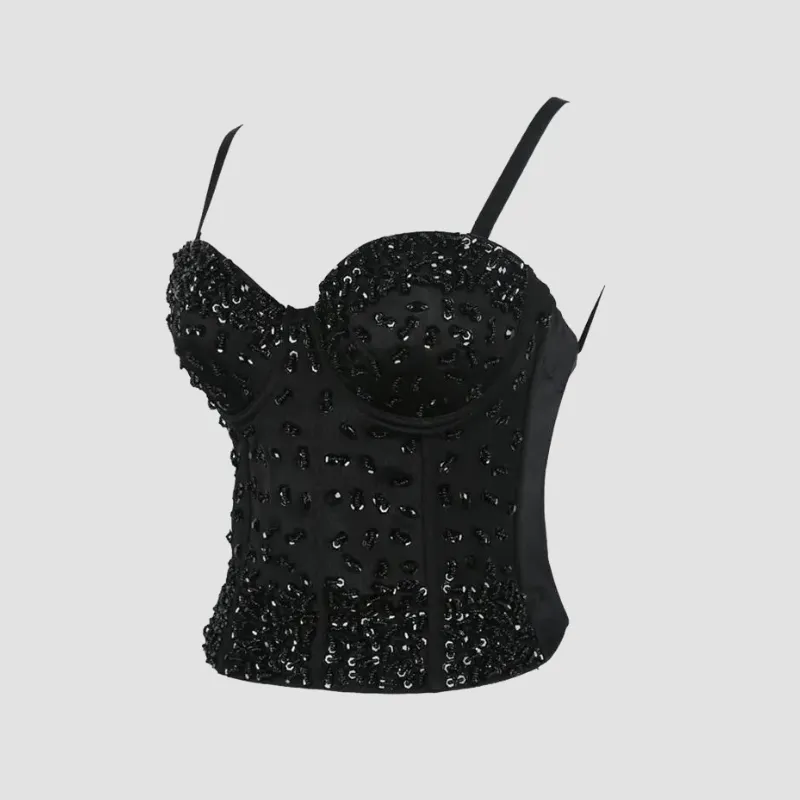 corset paillettes femme