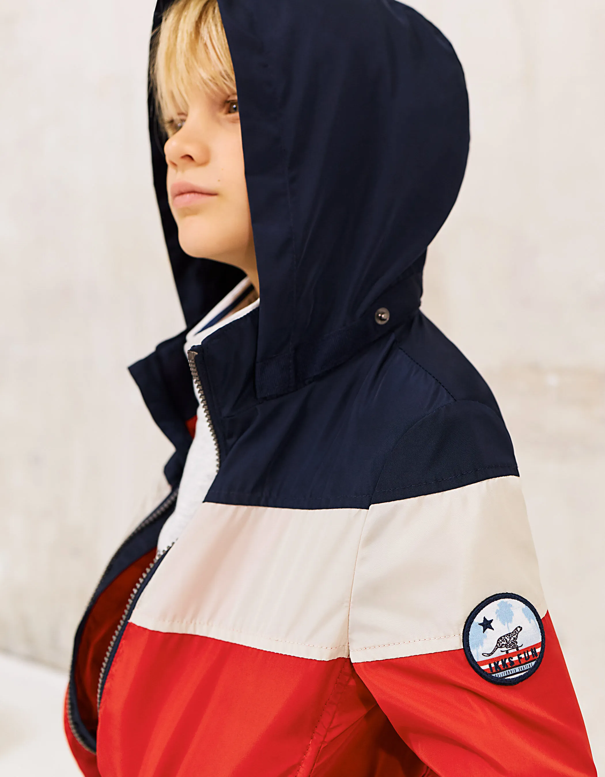 Coupe-vent tricolore packable garçon