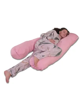 Coussin de Grossesse et d'Allaitement Coton 140x80cm - Déhoussable - Bananair - Rose