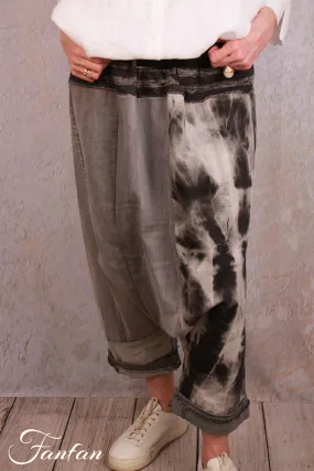 Créateur Sue Pantalon sarouel noir et gris