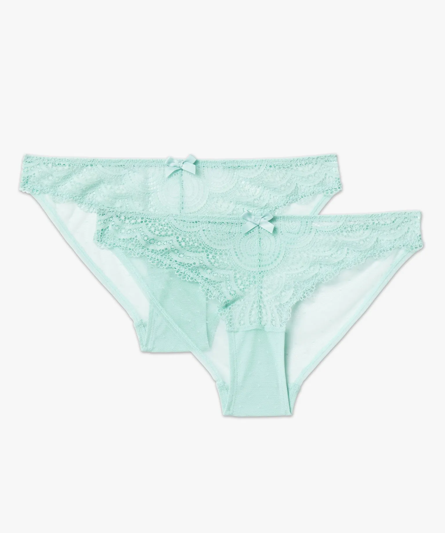 culottes en dentelle et tulle femme (lot de 2) bleu culottes