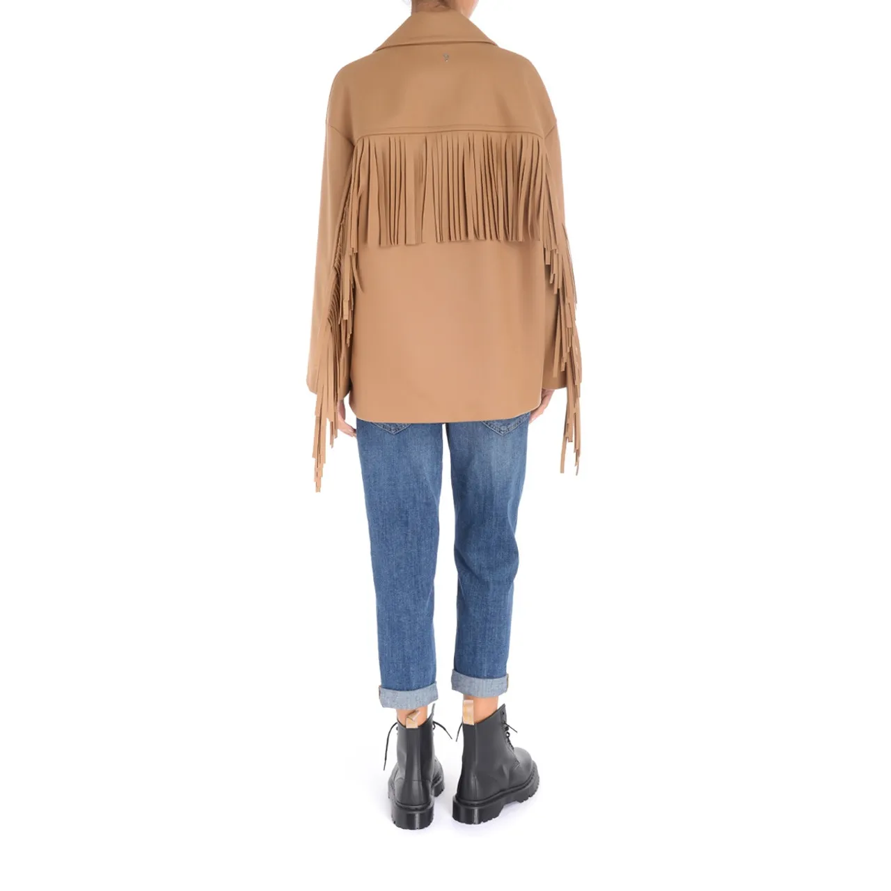 Dondup Manteau court à franges beige