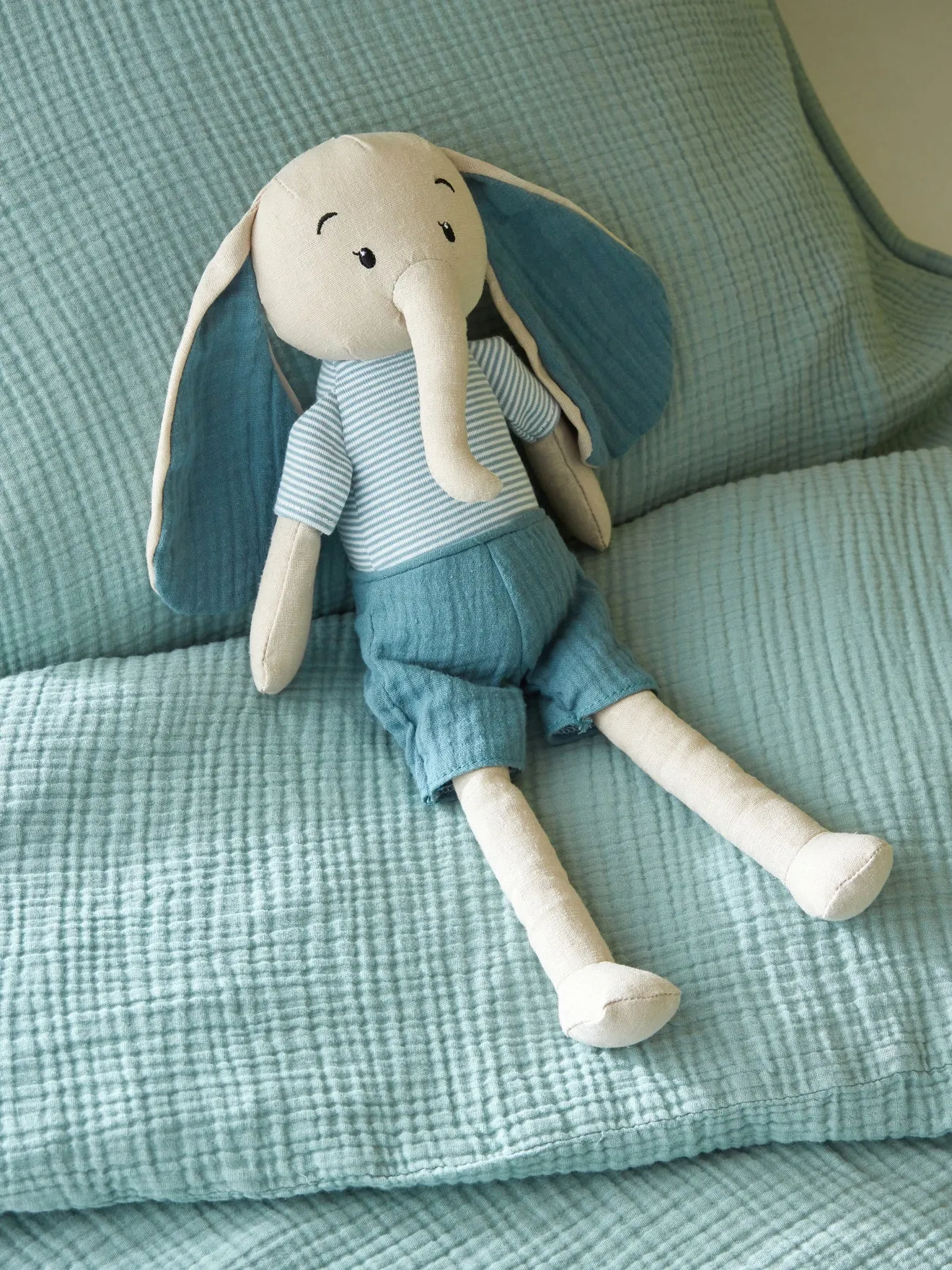Doudou éléphant lin et coton