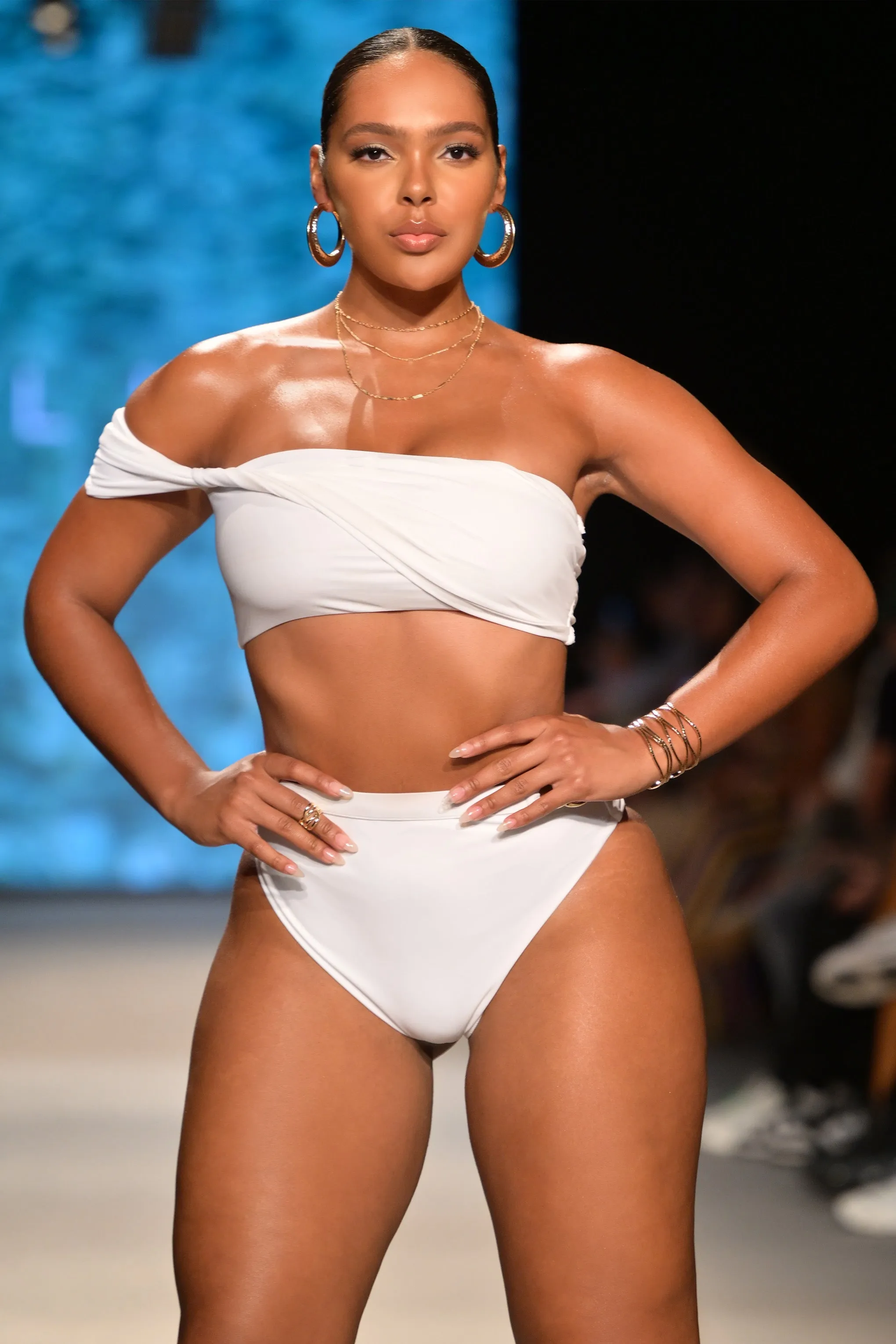 Dusk | Haut de bikini blanc bandeau drapé