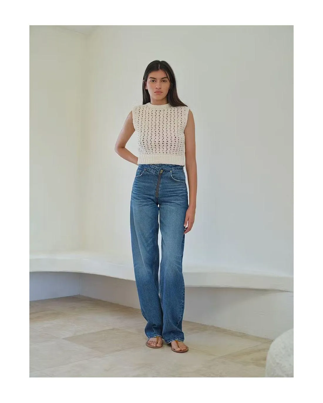 DÉBARDEUR YARN SWEATER CREAM - Frame | Chez Maman Rouen