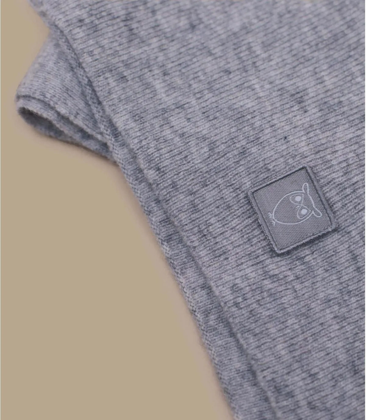 Echarpe gris laine - Rib Knit Wool Scarf grey melange Knowledge Cotton Apparel : Headict