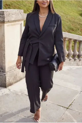 Ensemble 2 pièces blazer + pantalon noir