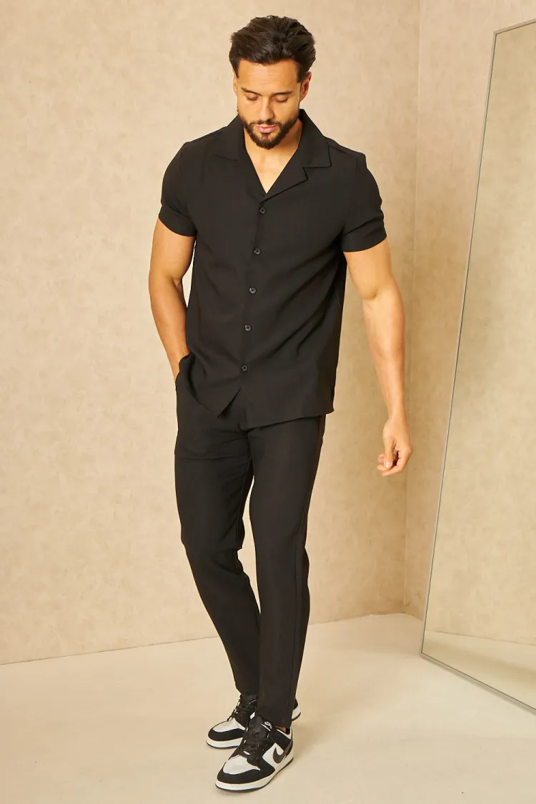 Ensemble 2 pièces chemise + pantalon noir