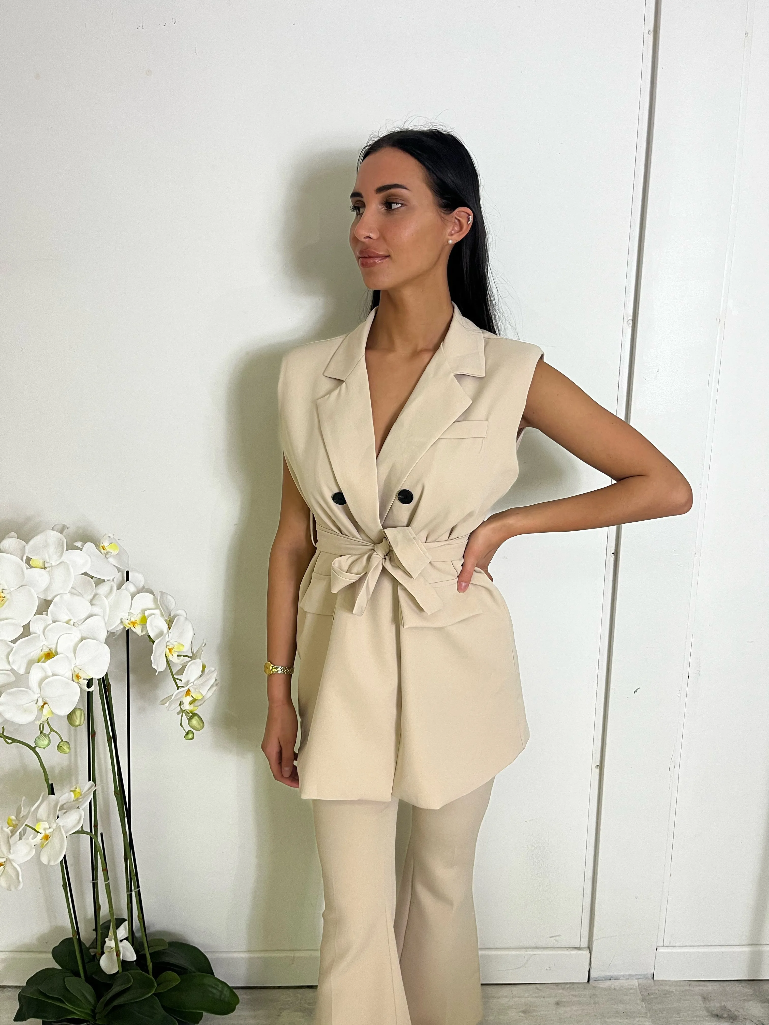 Ensemble blazer manche courte