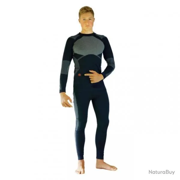 Ensemble Haut + bas sous vêtements chauffants. Glovii Noir