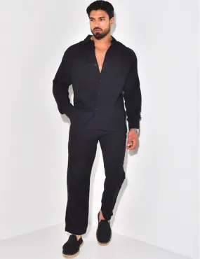 Ensemble pantalon et chemise en lin / 63205 - JEANS INDUSTRY