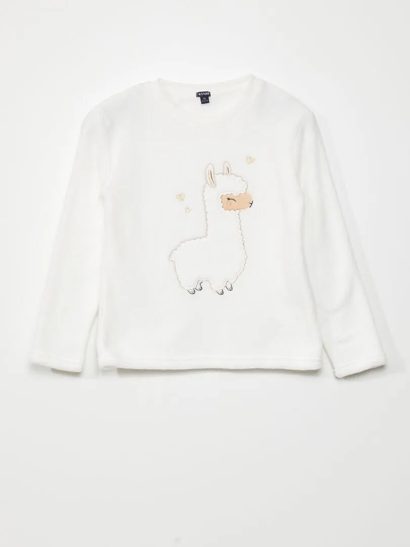 Ensemble pyjama t-shirt + pantalon - 2 pièces - Blanc