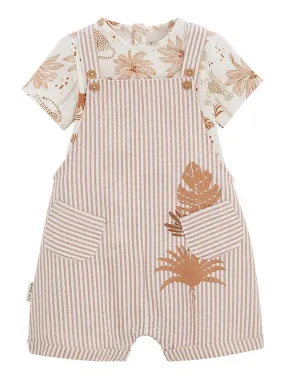 Ensemble salopette bébé et t-shirt Oasis - Rose foncé