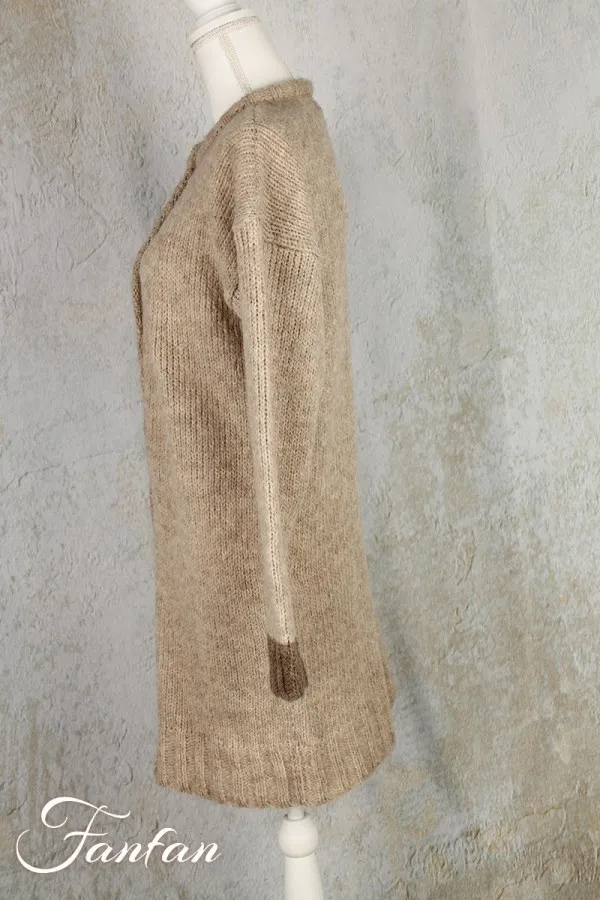 Ewa I Walla cardigan Blenda 44858 alpaga tricoté sable