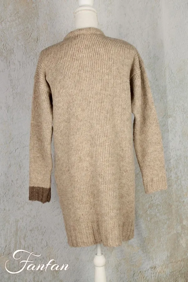 Ewa I Walla cardigan Blenda 44858 alpaga tricoté sable