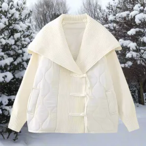 Femme - Manteau - Tricot Épais Surdimensionné - Vêtement Tendance et C