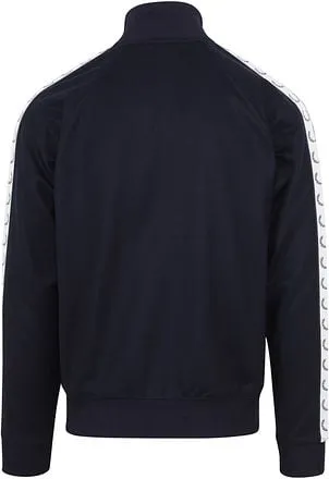 Fred Perry Veste de Survêtement Taped Track Jacket Carbon B
