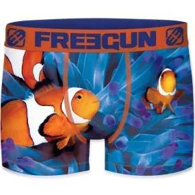 FREEGUN Boxer Garçon Microfibre recyclée NEM Bleu Orange