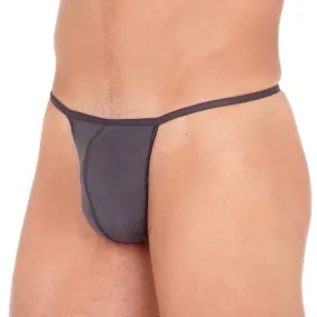 G-String Plume - gris anthracite - HOM : vente de sous vêtements po...