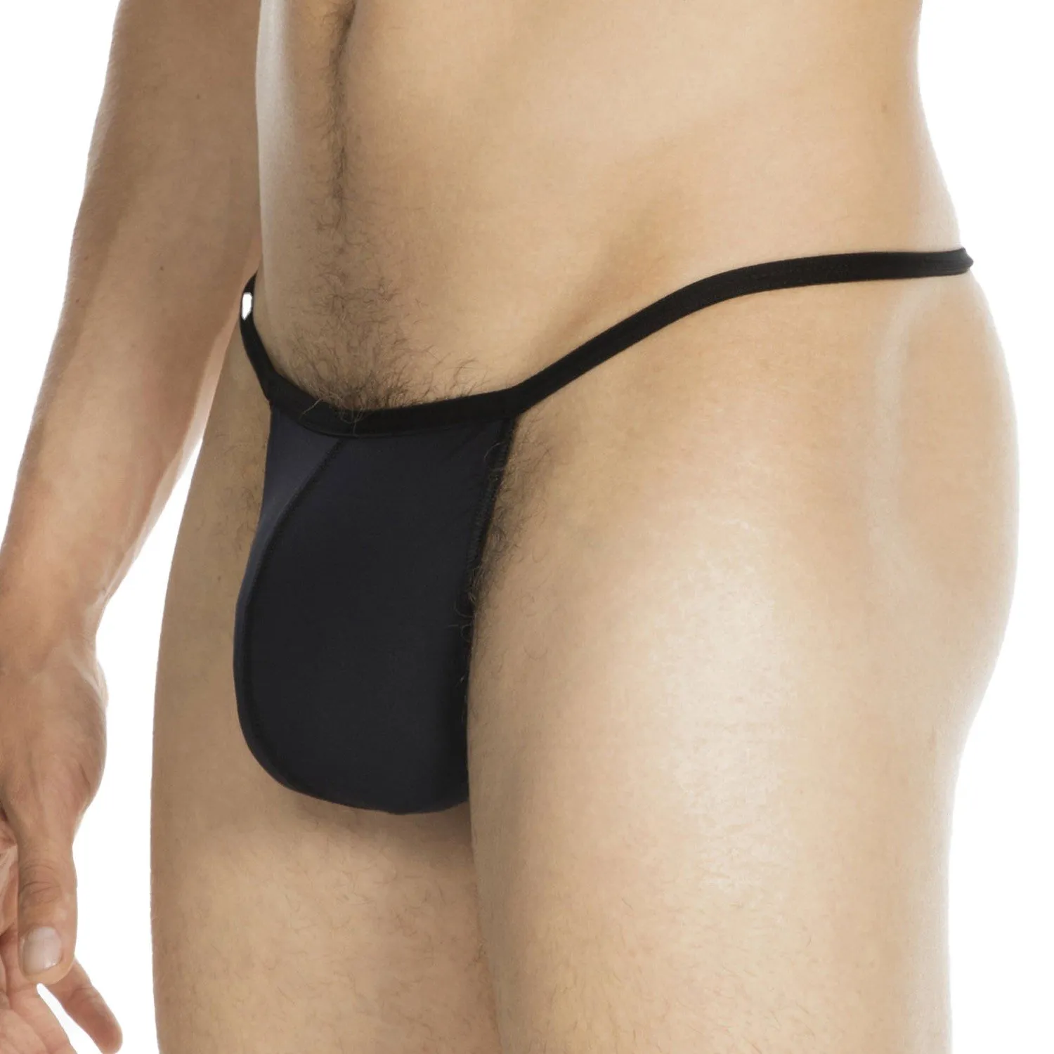 G-String Plume - noir - HOM : vente strings homme String HOM