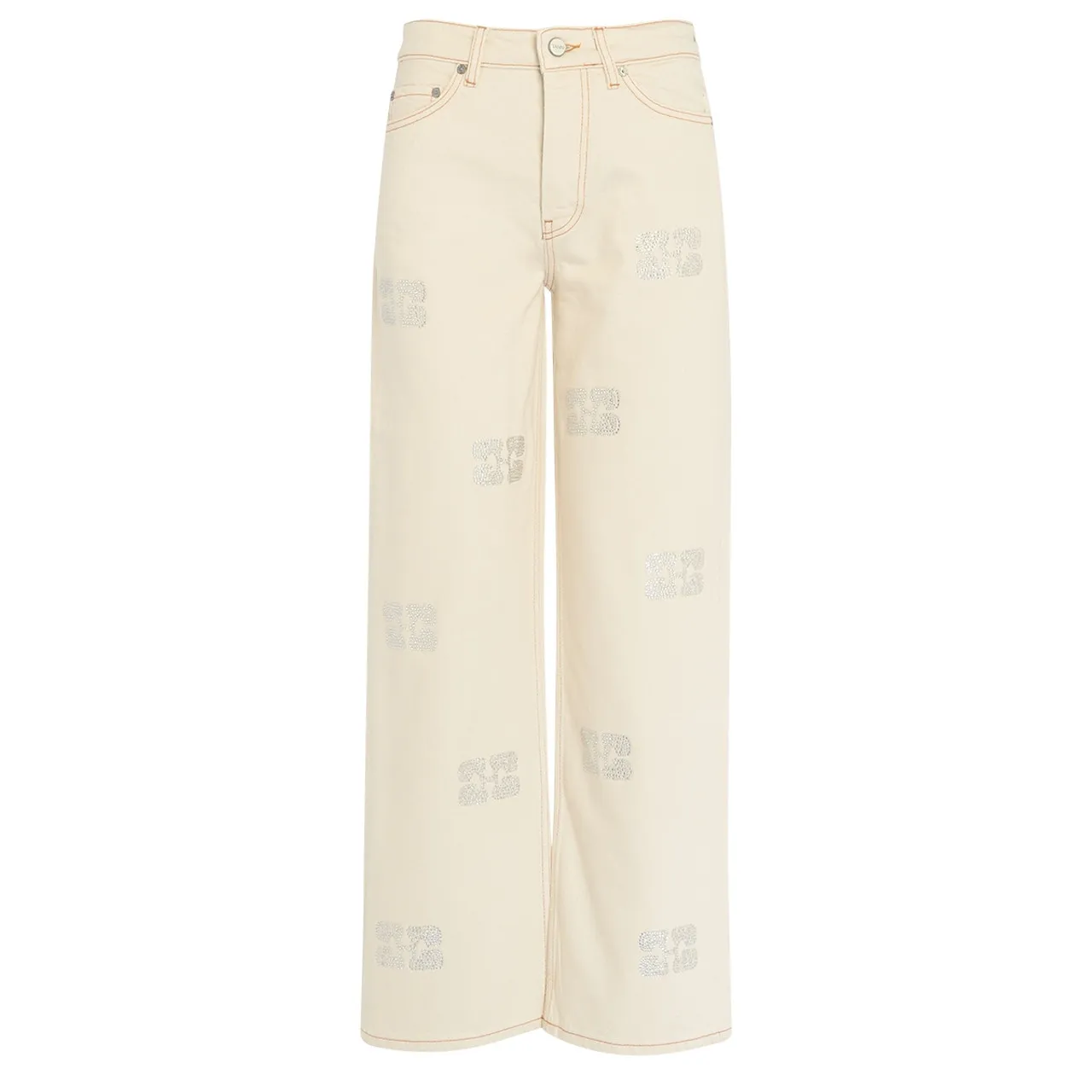 Ganni Jeans ivory butterfly