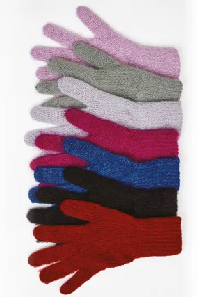 Gants duvet de mohair et soie mixtes