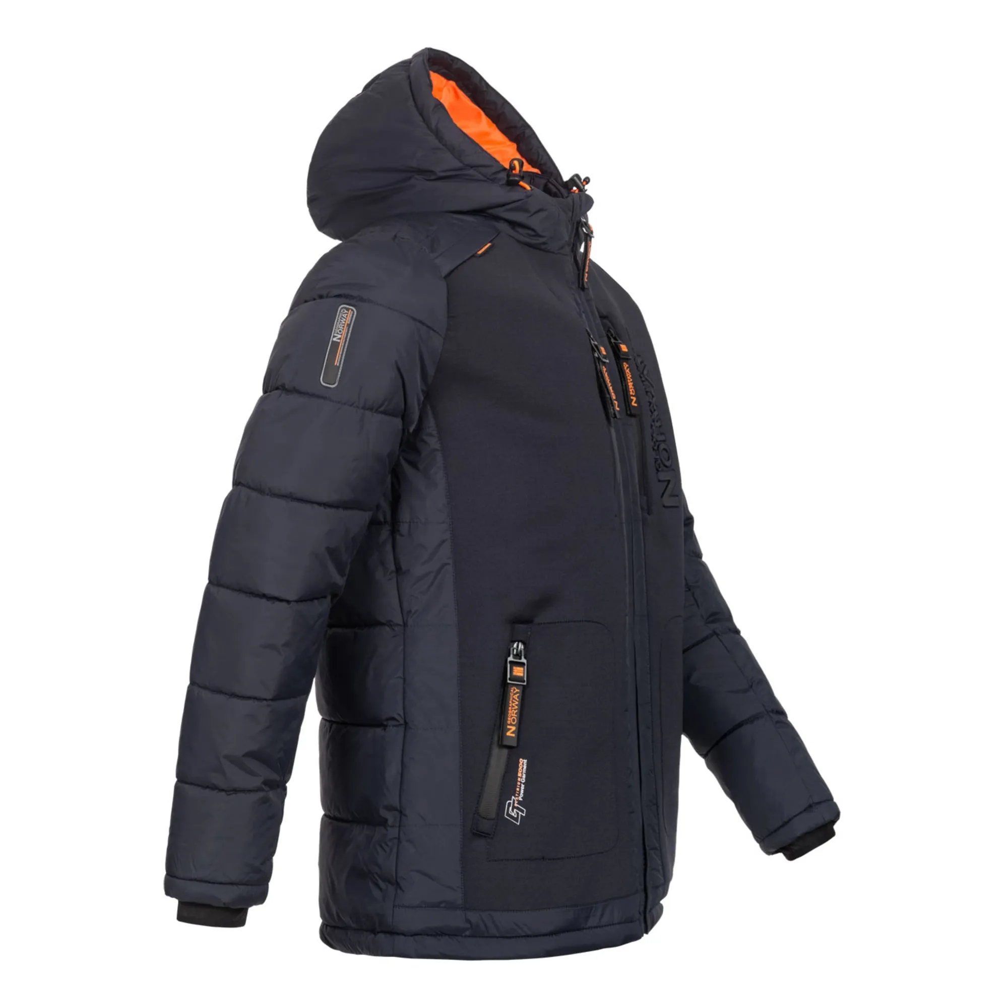 Geographical Norway Beachwood Homme - Doudoune bimatière contrastée et matelassée Marine Orange