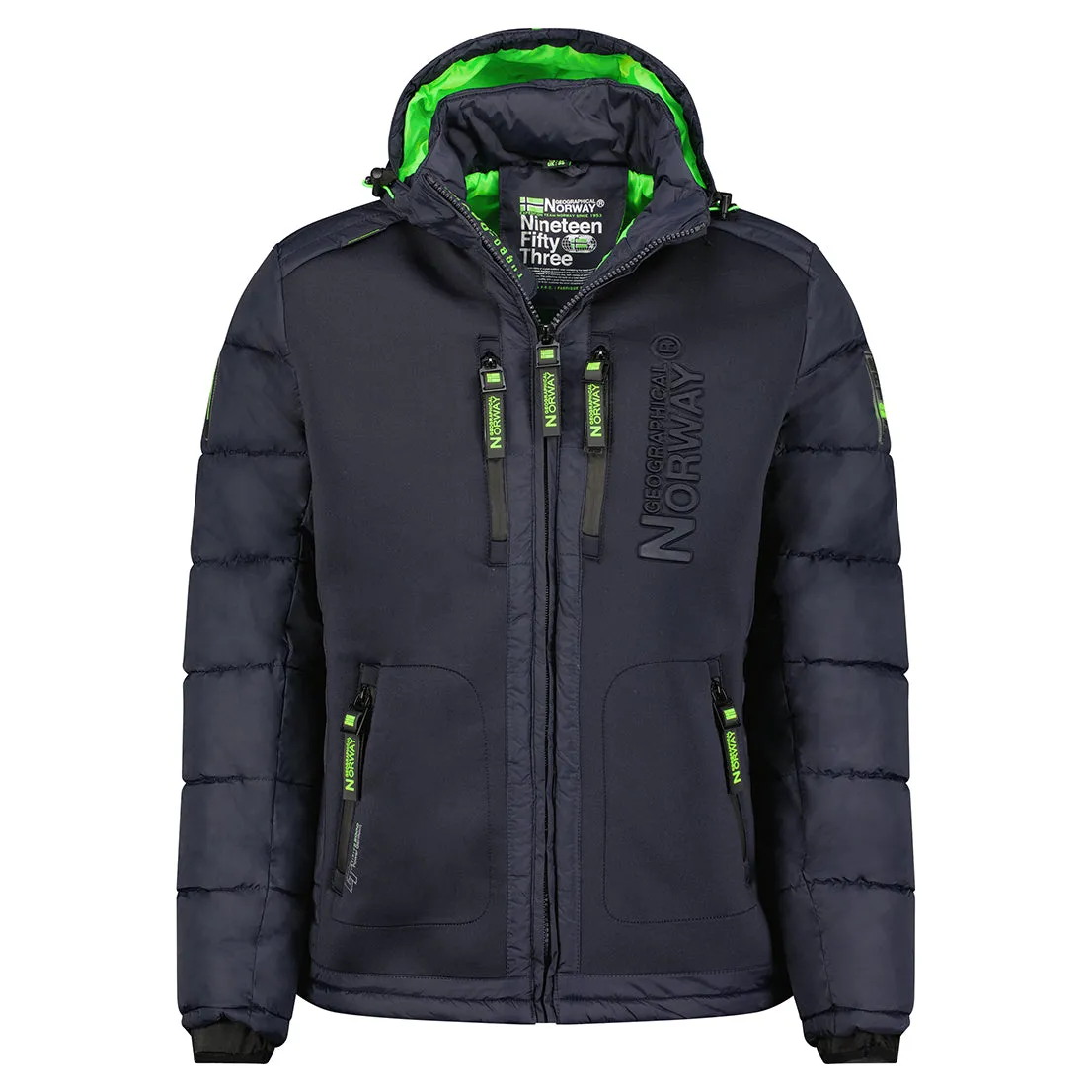 Geographical Norway Beachwood Homme - Doudoune bimatière contrastée et matelassée Marine Vert