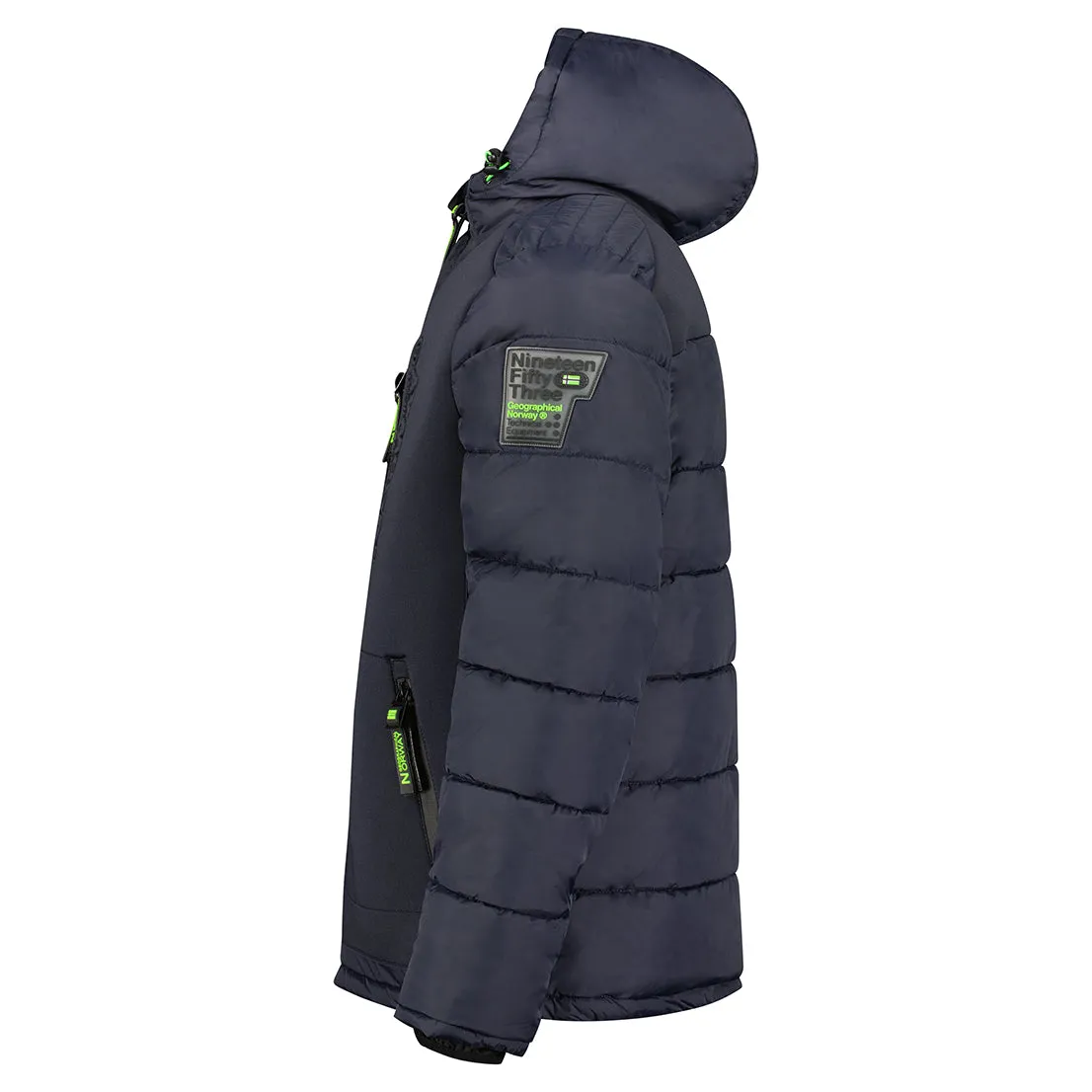 Geographical Norway Beachwood Homme - Doudoune bimatière contrastée et matelassée Marine Vert