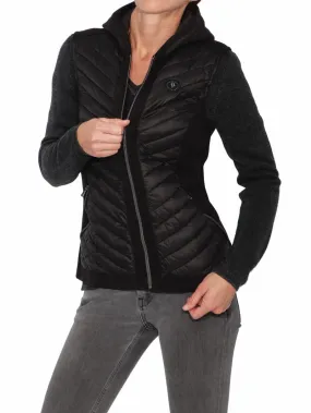 Gilet bi-matière à capuche Mahia - Noir - Sun Valley