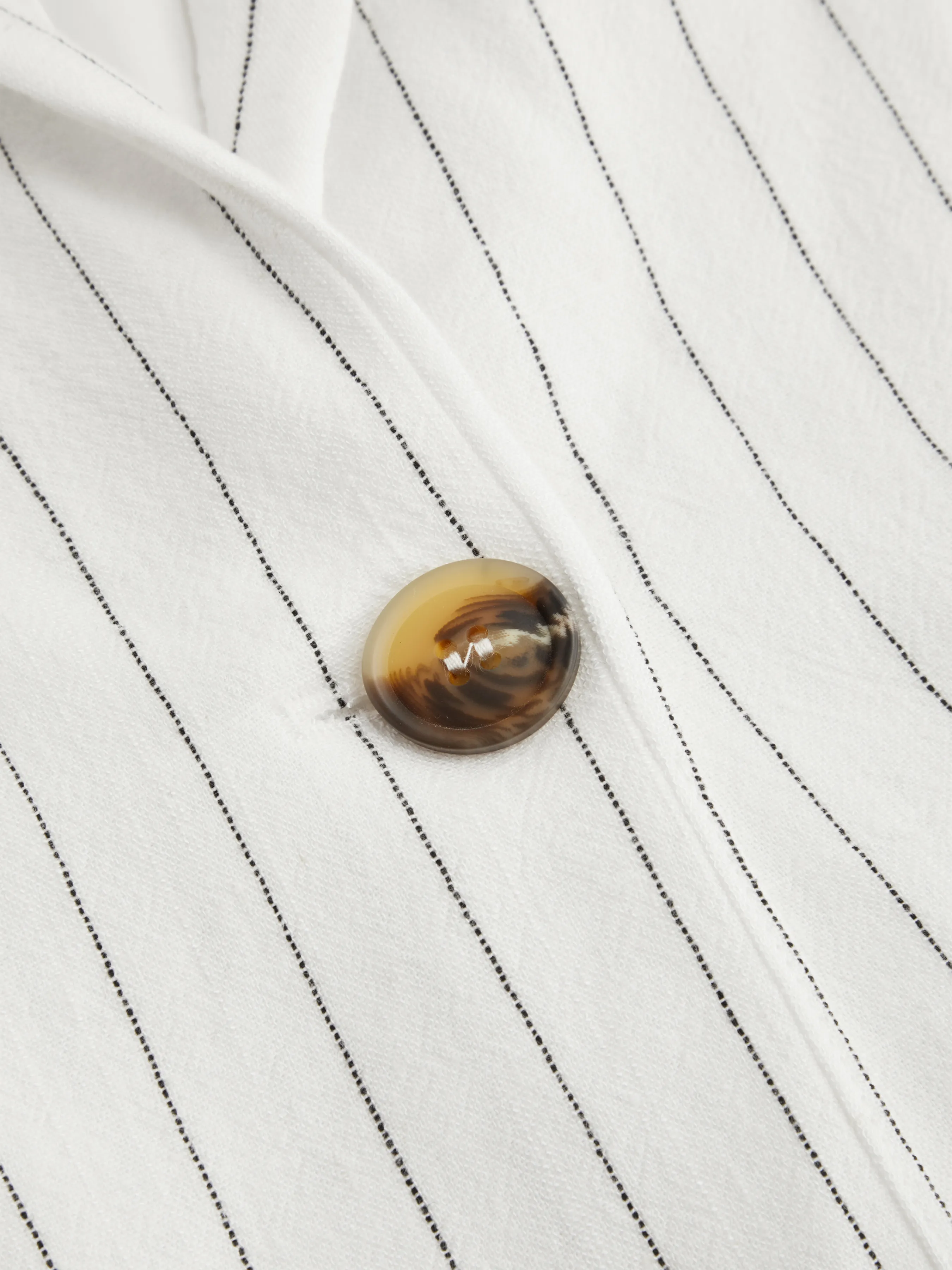 Gilet Blazer à Rayures en Lin Mélangé