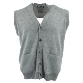 gilet boutonné GUY DE BERAC R0597 laine fine gris