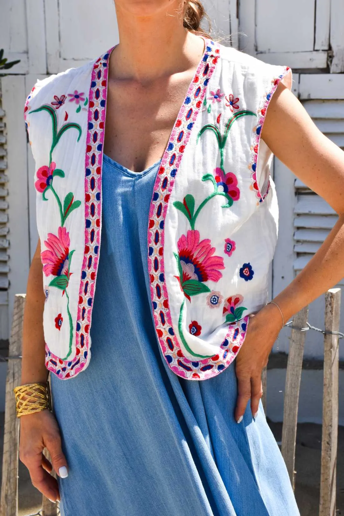 Gilet Brode Fleur Only