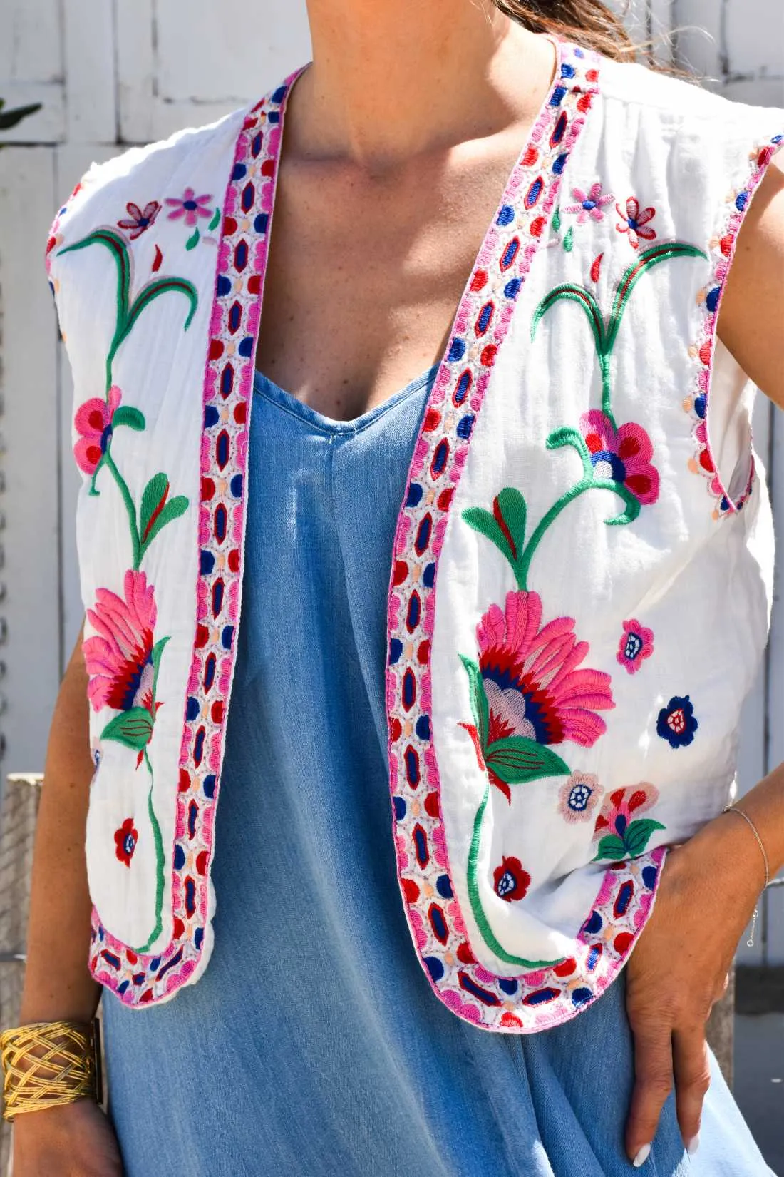 Gilet Brode Fleur Only