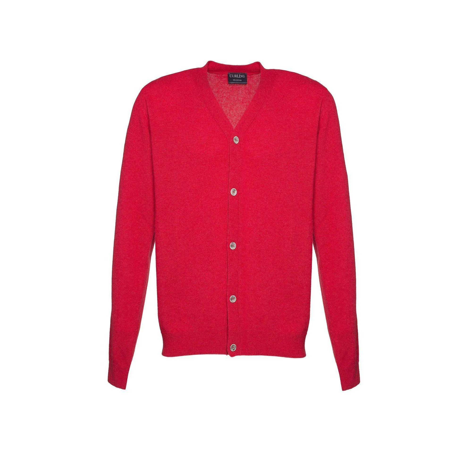 Gilet col v en laine et  cachemire - Rouge