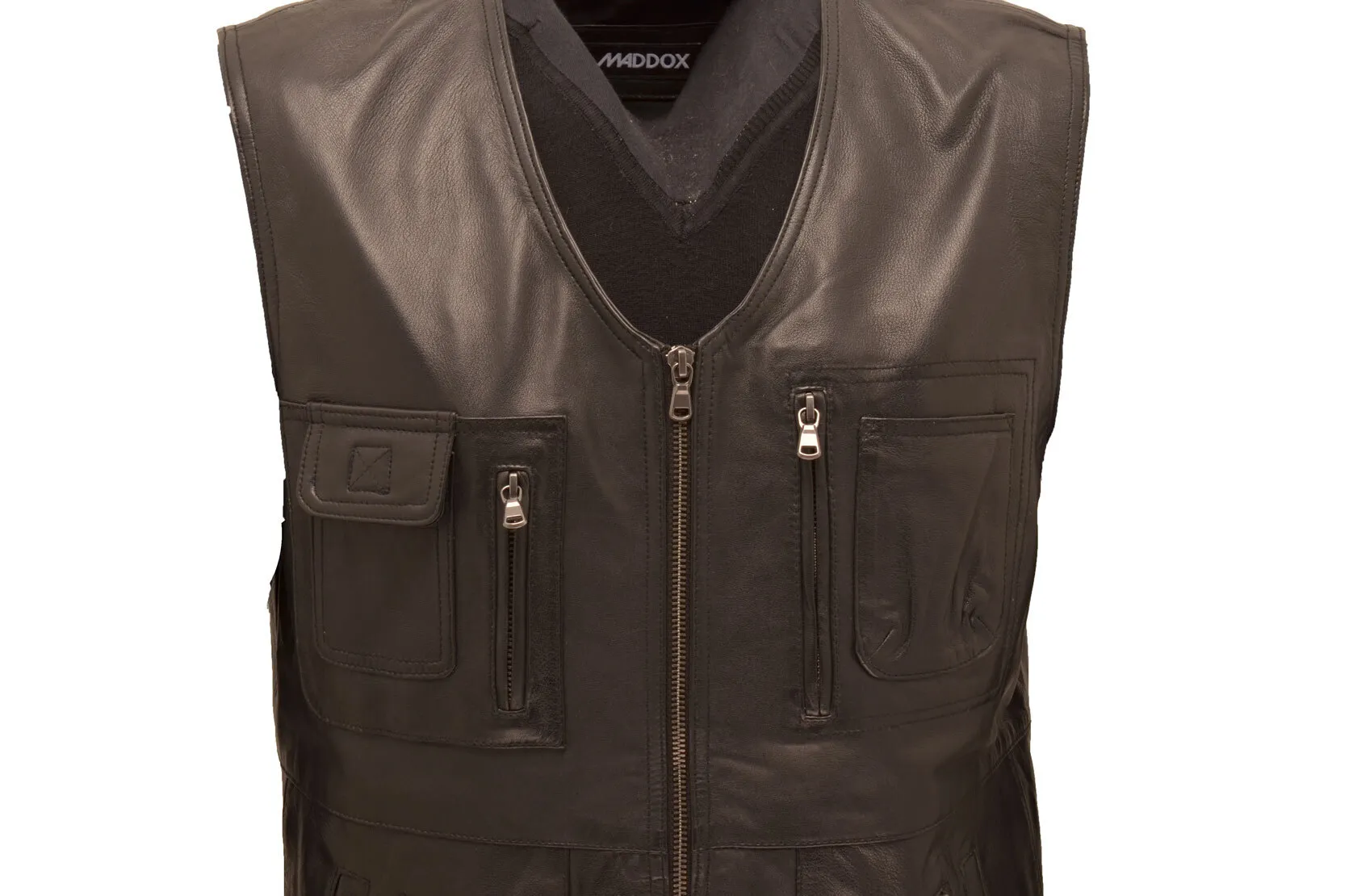 Gilet cuir homme noir