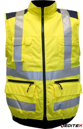 Gilet de froid haute visibilit&eacute; multipoches - CLASSE 2