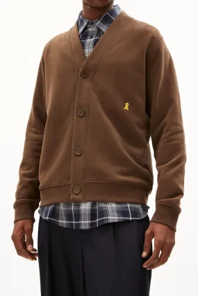 Gilet en coton bio et recyclé | marron "haage comfort - earth" homme