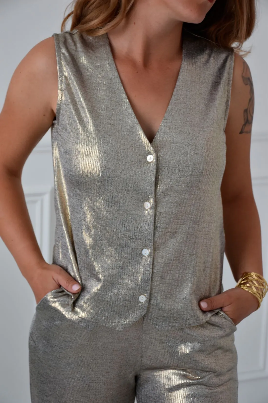 Gilet Irisé Doré MELO