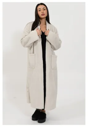 Gilet long blanc ouvert