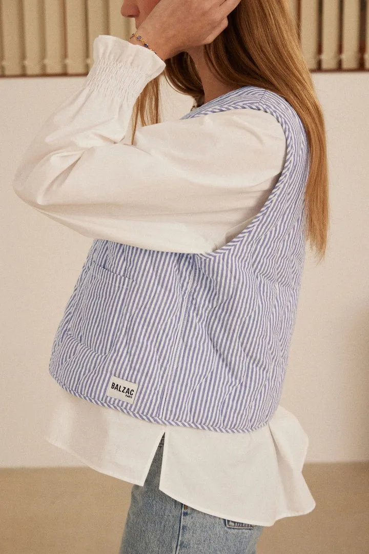 Gilet Nuance rayures bleu