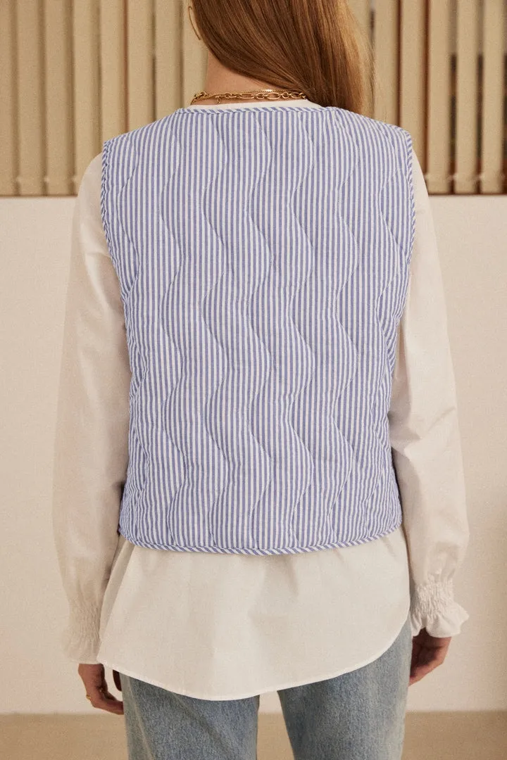 Gilet Nuance rayures bleu