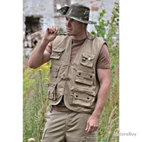 Gilet Reporter Multipoches Beige