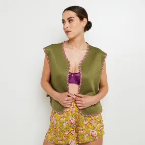 GILET SANS MANCHES MULTICO VERT | RougeGorge