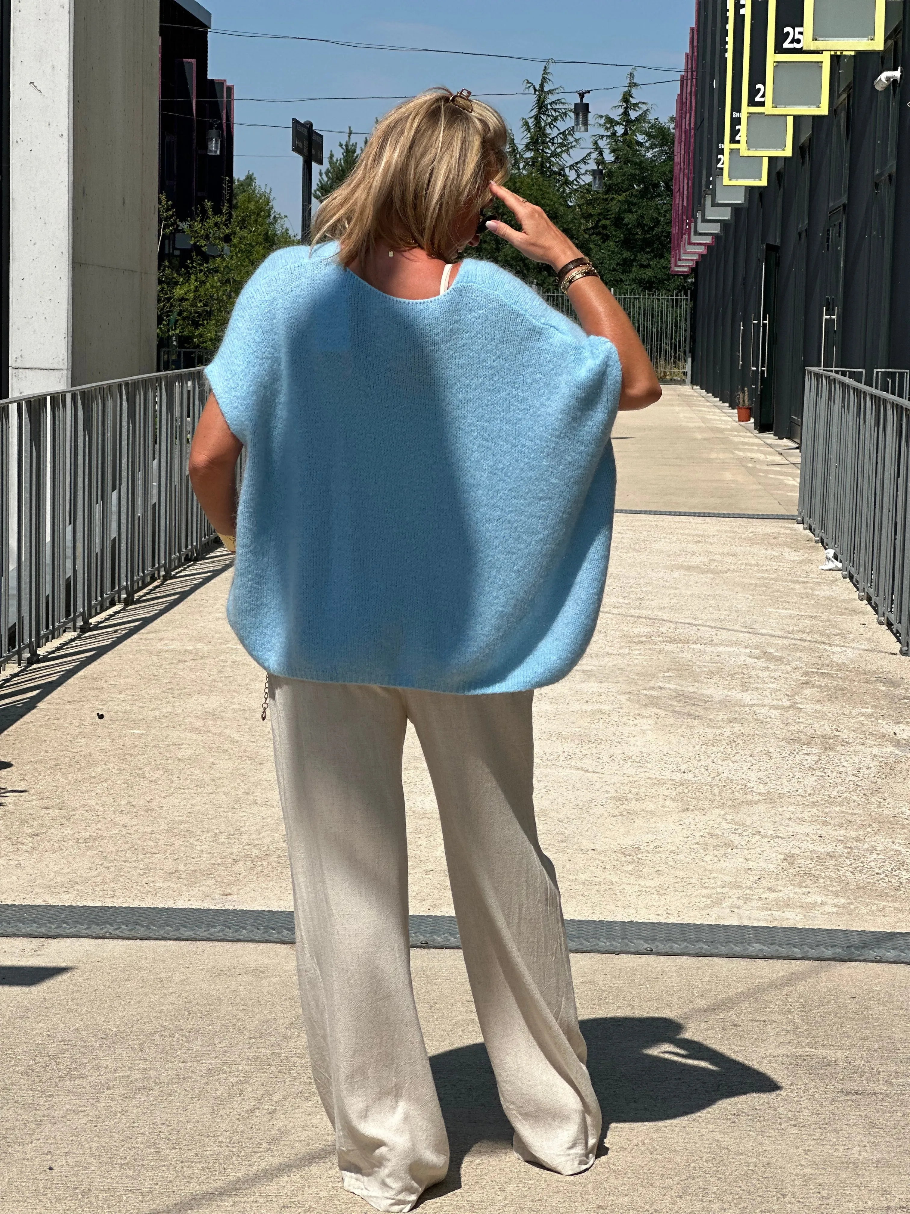 Gilet/pull maille loose Bleu